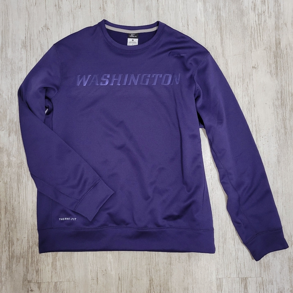 Nike Washington Huskies UW NCAA Football Sweatshirt Crewneck Player Issued - L